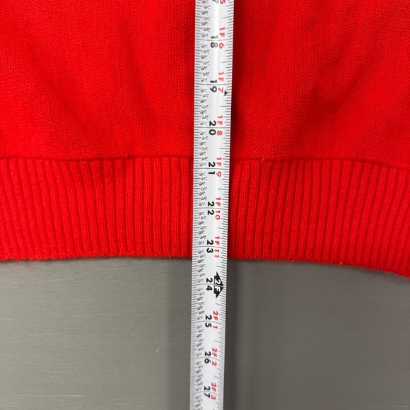 Vintage 80s Haymaker Lacoste Cardigan Sweater Red Vintage V-Neck Acrylic Large - Picture 7 of 8